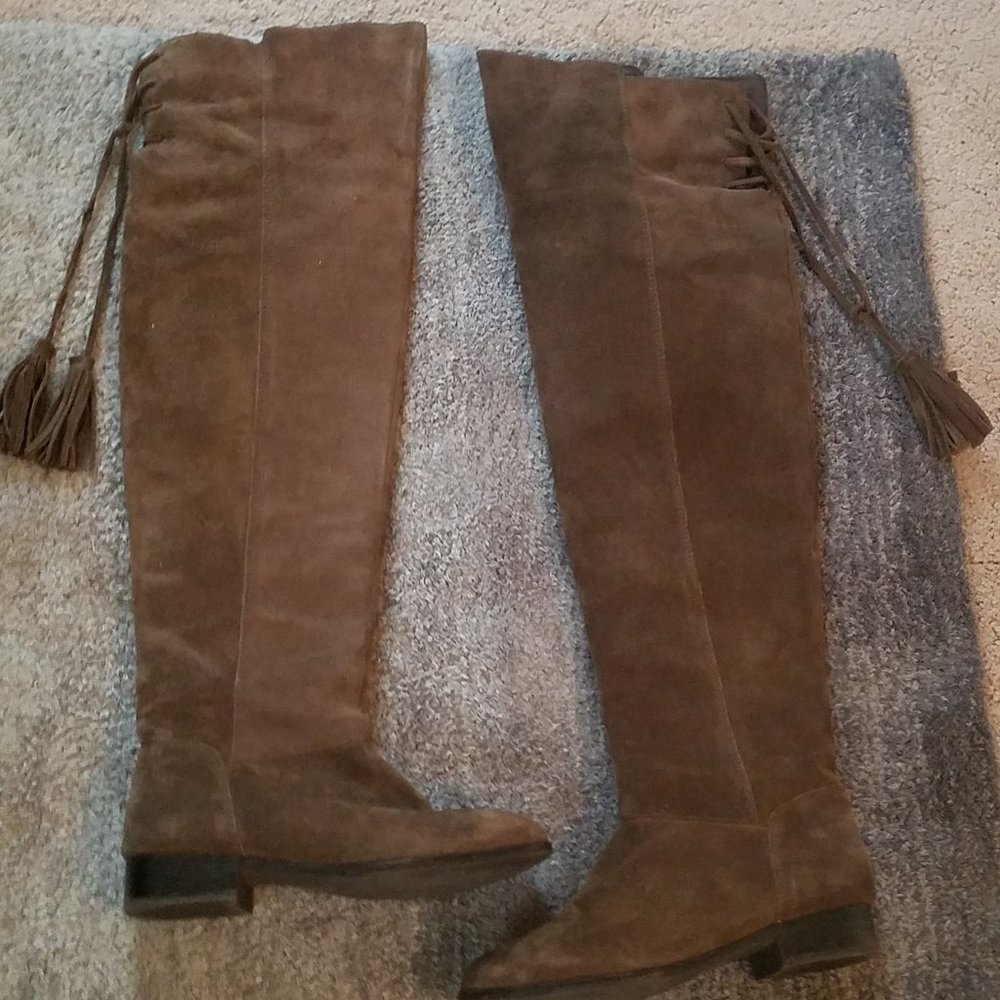 Musse & Cloud Brown Suede Over the Knee Boot - Picture 2 of 6
